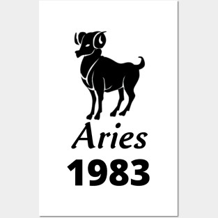 Black Aries Zodiac 1983 Posters and Art